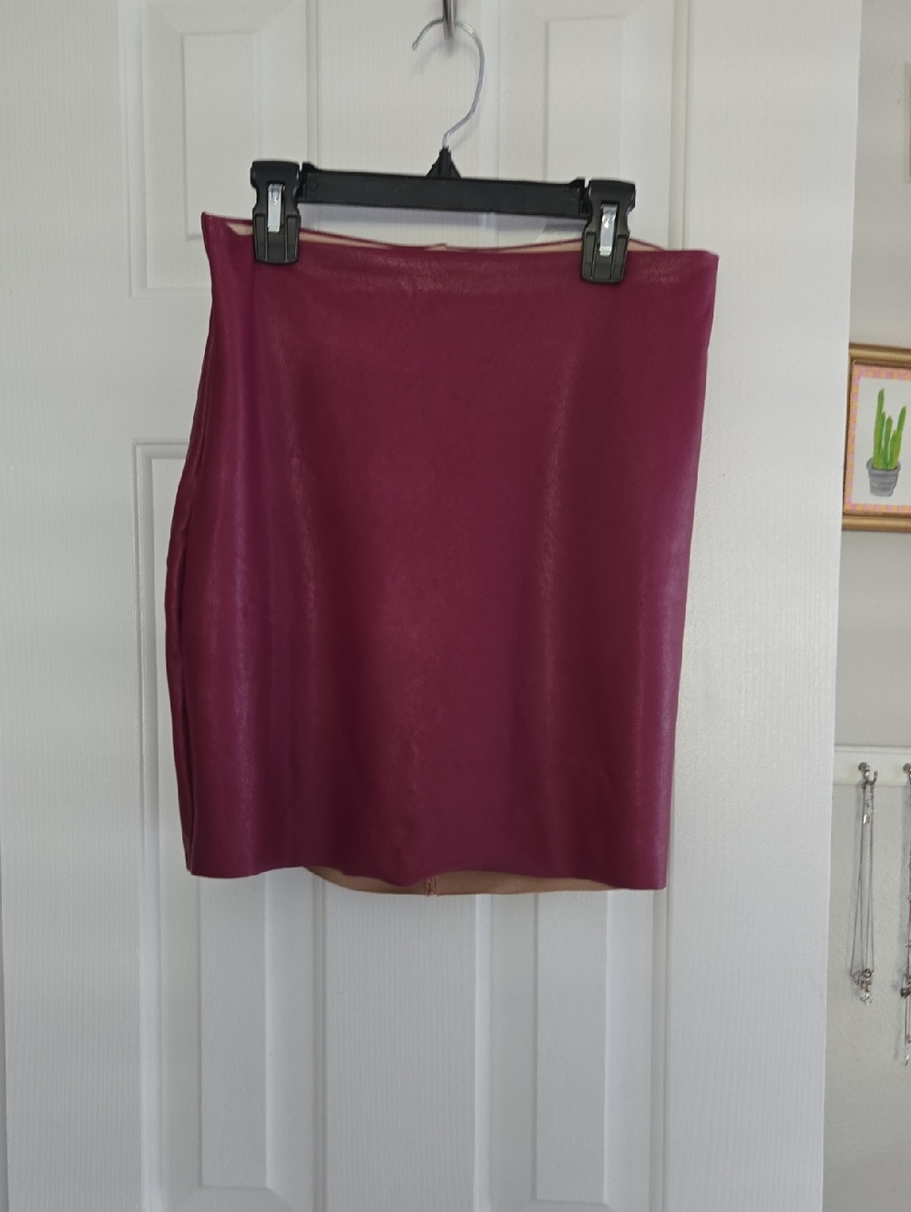 Commando Faux Leather Mini Skirt in Deep Berry- Med